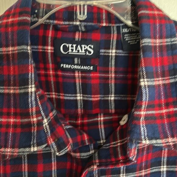 Chaps men’s XXL flannel, long sleeve button-down shirt, with square tail - Picture 2 of 9